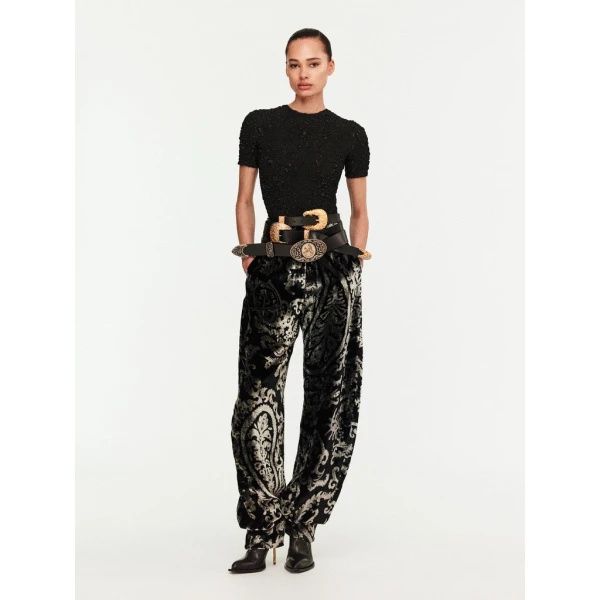 Schiaparelli Paisley Pattern Cowboy Pants Pants in Schiaparelli Authentic Luxury Fashion at Luxury Shoes 