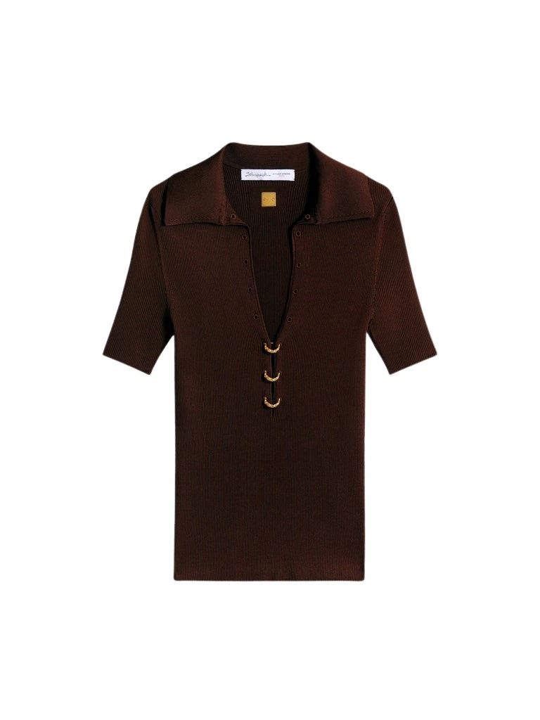 Schiaparelli-Piercings-Polo49606_nobg Schiaparelli Piercings Polo Tops in Schiaparelli Authentic Luxury Fashion at Luxury Shoes
