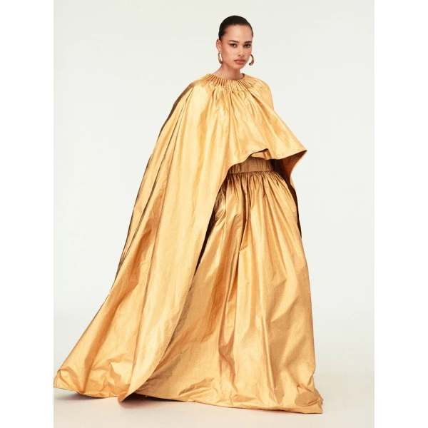Schiaparelli Ruched Cape Dress Dresses in Schiaparelli Authentic Luxury Fashion at Luxury Shoes 