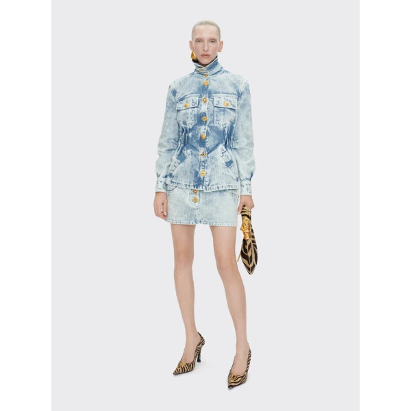 Schiaparelli Safari Denim Shirt Tops in Schiaparelli Authentic Luxury Fashion at Luxury Shoes 