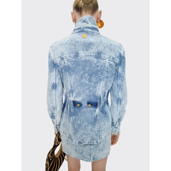 Schiaparelli Safari Denim Shirt Tops in Schiaparelli Authentic Luxury Fashion at Luxury Shoes 