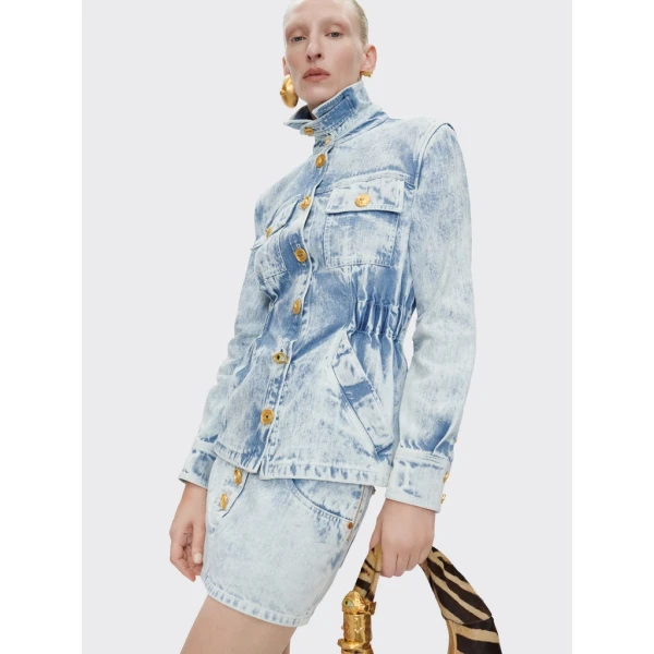 Schiaparelli Safari Denim Shirt Tops in Schiaparelli Authentic Luxury Fashion at Luxury Shoes 