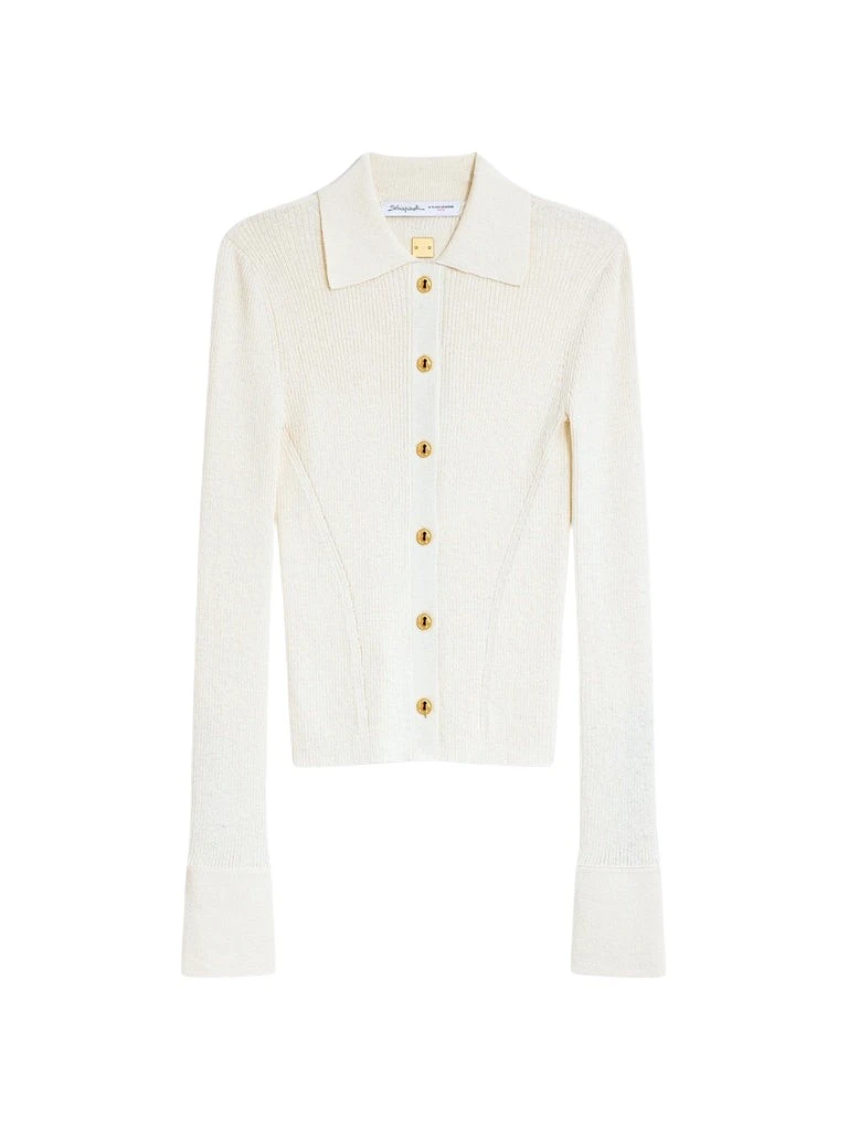 Schiaparelli-Satin-Bias-Cardigan59443_nobg Schiaparelli Satin Bias Cardigan Knitwear in Schiaparelli Authentic Luxury Fashion at Luxury Shoes