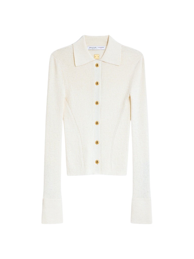 Schiaparelli Satin Bias Cardigan Knitwear in Schiaparelli Authentic Luxury Fashion at Luxury Shoes 