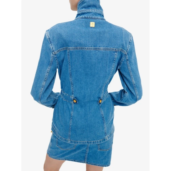 Schiaparelli Smocked Safari Denim Shirt Tops in Schiaparelli Authentic Luxury Fashion at Luxury Shoes 