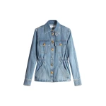 Schiaparelli Smocked Safari Denim Shirt Tops in Schiaparelli Authentic Luxury Fashion at Luxury Shoes 