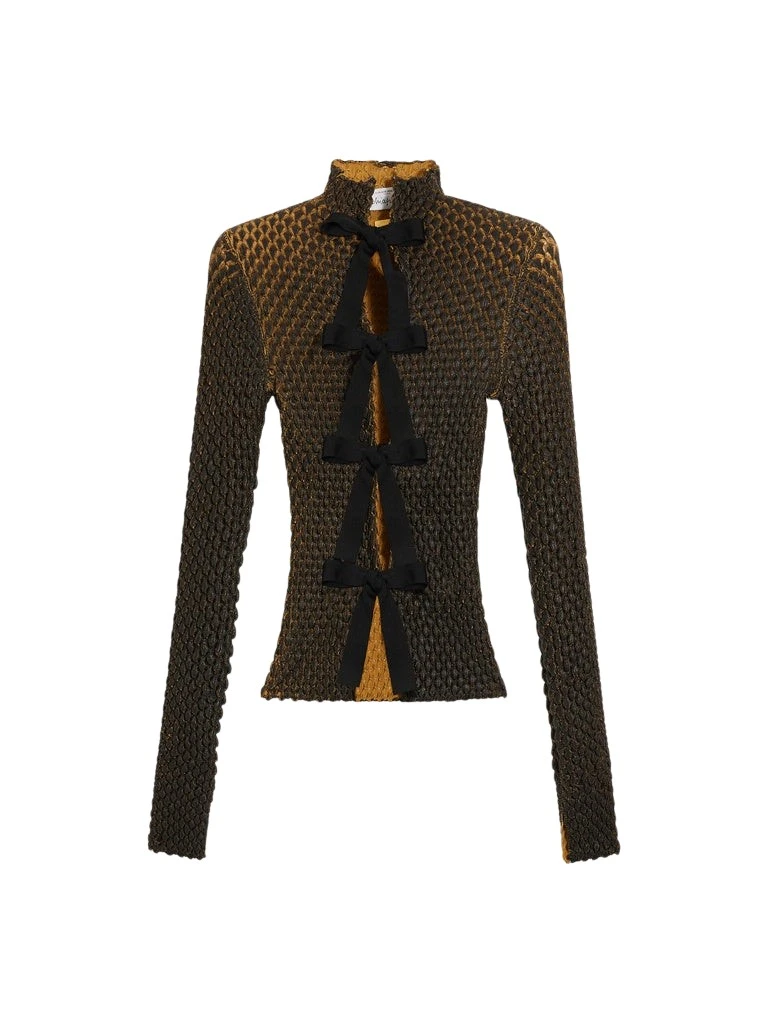 Schiaparelli-Snake-Scale-Trompe-LOeil-Cardigan14427_nobg Schiaparelli Snake Scale Trompe L'Oeil Cardigan Knitwear in Schiaparelli Authentic Luxury Fashion at Luxury Shoes