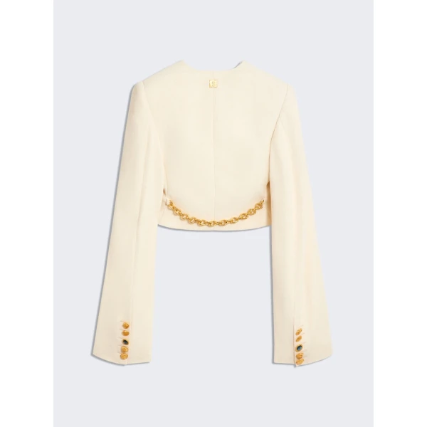 Schiaparelli Square-Shouldered Collareless Jacket Jackets in Schiaparelli Authentic Luxury Fashion at Luxury Shoes 