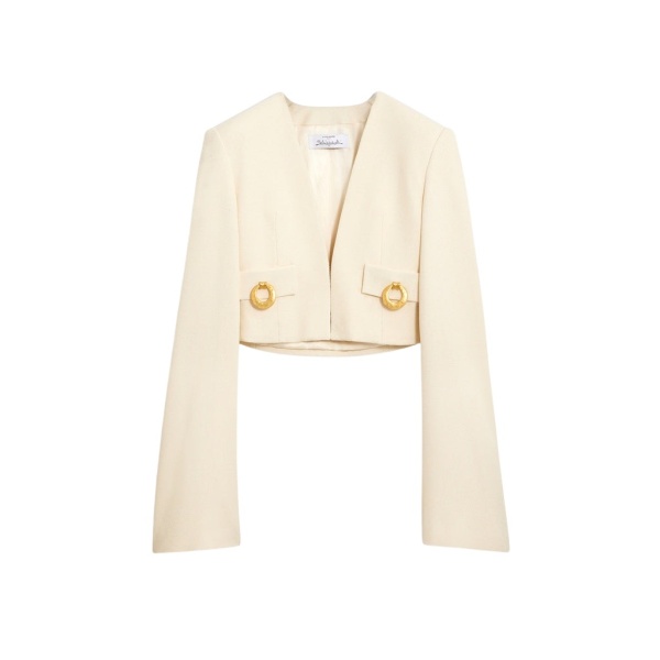Schiaparelli Square-Shouldered Collareless Jacket Jackets in Schiaparelli Authentic Luxury Fashion at Luxury Shoes 