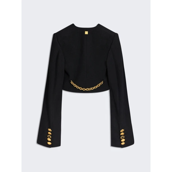 Schiaparelli Square-Shouldered Collarless Jacket Jackets in Schiaparelli Authentic Luxury Fashion at Luxury Shoes 