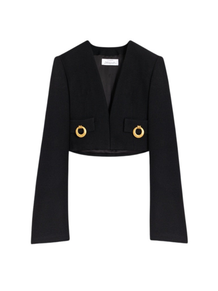 Schiaparelli Square-Shouldered Collarless Jacket Jackets in Schiaparelli Authentic Luxury Fashion at Luxury Shoes 