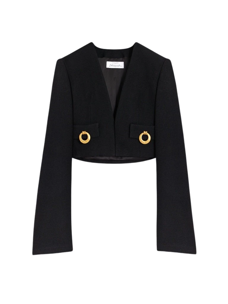 Schiaparelli-Square-Shouldered-Collarless-Jacket41951_nobg Schiaparelli Square-Shouldered Collarless Jacket Jackets in Schiaparelli Authentic Luxury Fashion at Luxury Shoes