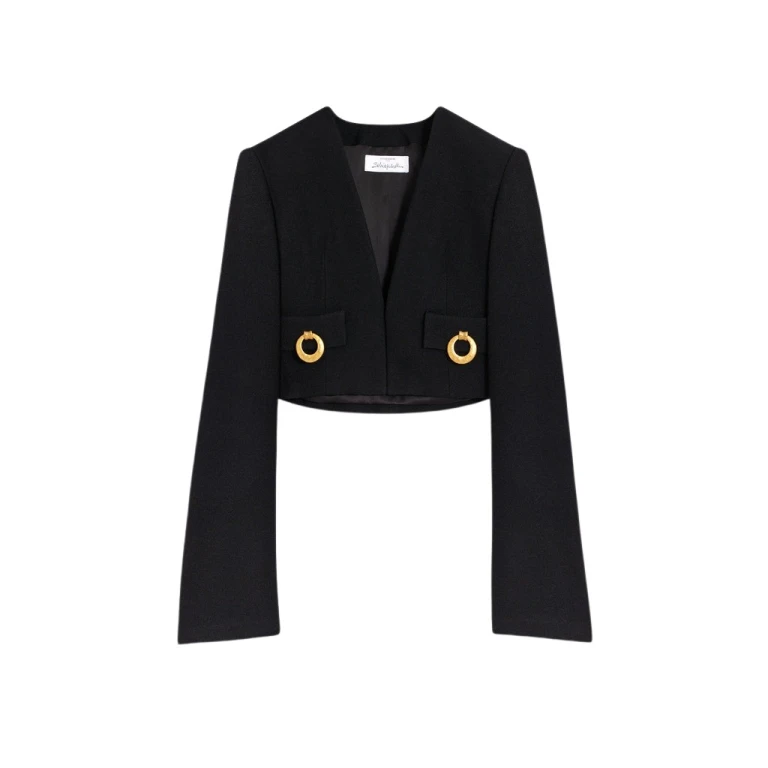 Schiaparelli Square-Shouldered Collarless Jacket Jackets in Schiaparelli Authentic Luxury Fashion at Luxury Shoes 