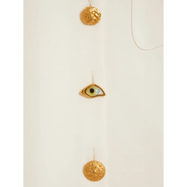 Schiaparelli Straight Bijoux Buttons Shirt Tops in Schiaparelli Authentic Luxury Fashion at Luxury Shoes 
