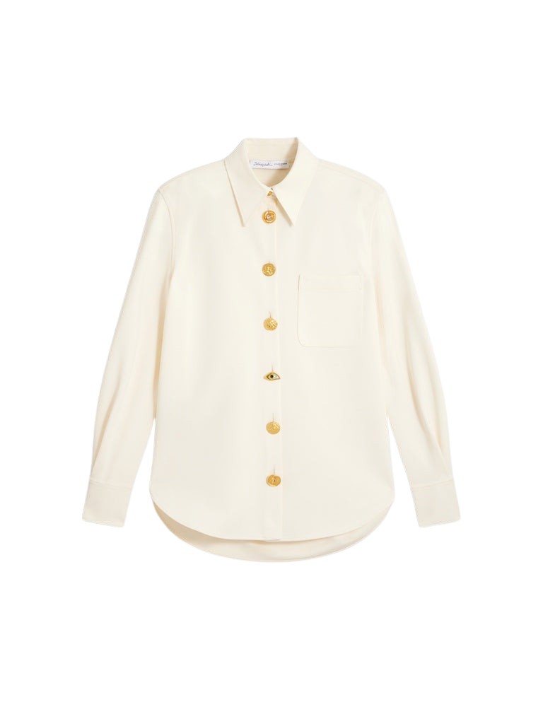 Schiaparelli Straight Bijoux Buttons Shirt Tops in Schiaparelli Authentic Luxury Fashion at Luxury Shoes 