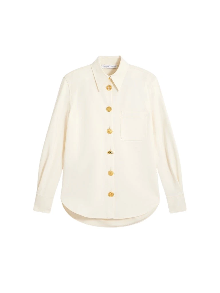 Schiaparelli-Straight-Bijoux-Buttons-Shirt69936_nobg Schiaparelli Straight Bijoux Buttons Shirt Tops in Schiaparelli Authentic Luxury Fashion at Luxury Shoes