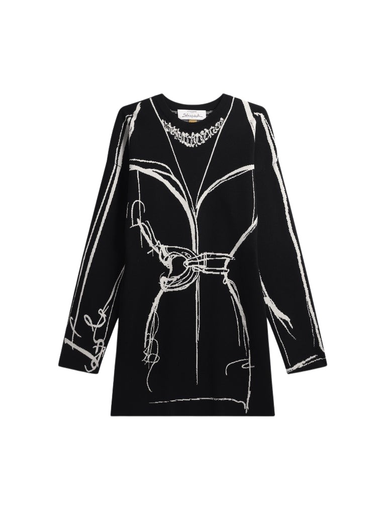 Schiaparelli Trompe L'Oeil Mini Dress Dresses in Schiaparelli Authentic Luxury Fashion at Luxury Shoes 