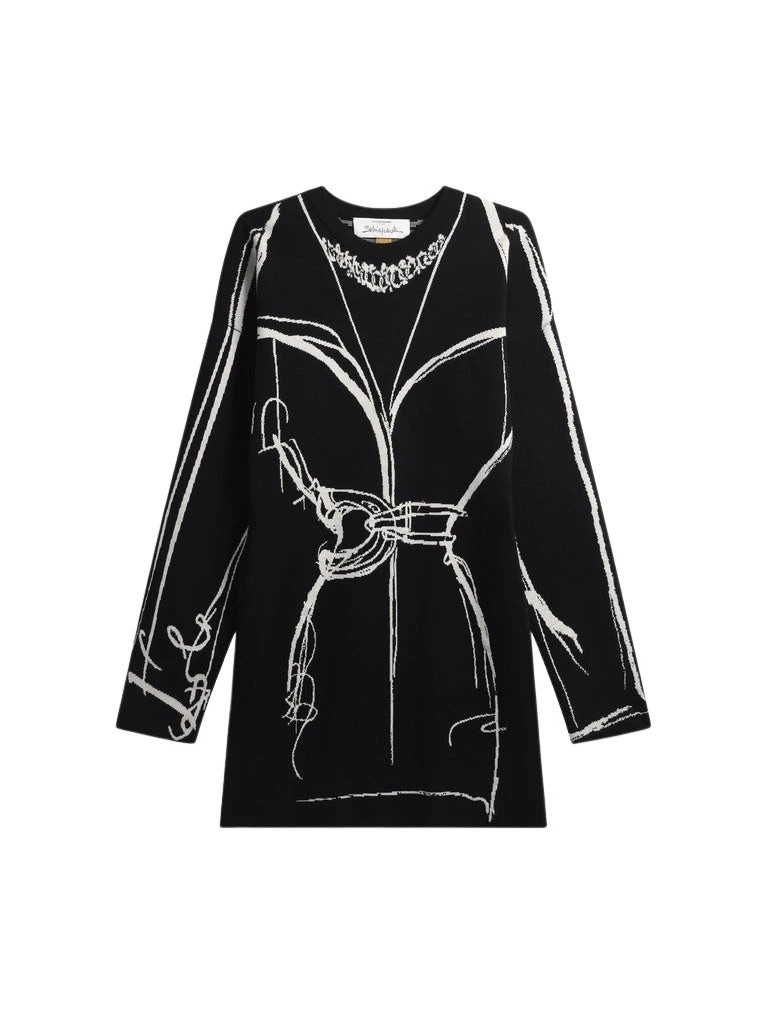 Schiaparelli-Trompe-LOeil-Mini-Dress82261_nobg Schiaparelli Trompe L'Oeil Mini Dress Dresses in Schiaparelli Authentic Luxury Fashion at Luxury Shoes