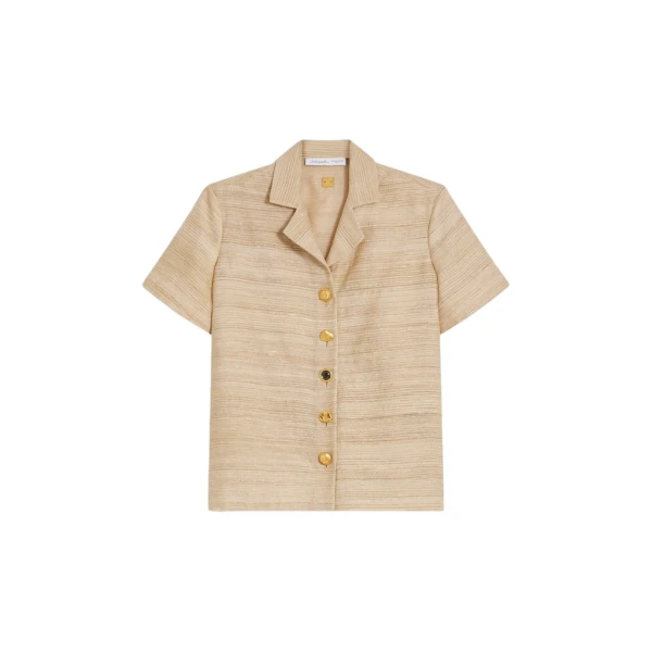 Schiaparelli Tussah Short-Sleeved Shirt Tops in Schiaparelli Authentic Luxury Fashion at Luxury Shoes 