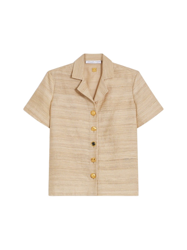 Schiaparelli Tussah Short-Sleeved Shirt Tops in Schiaparelli Authentic Luxury Fashion at Luxury Shoes 