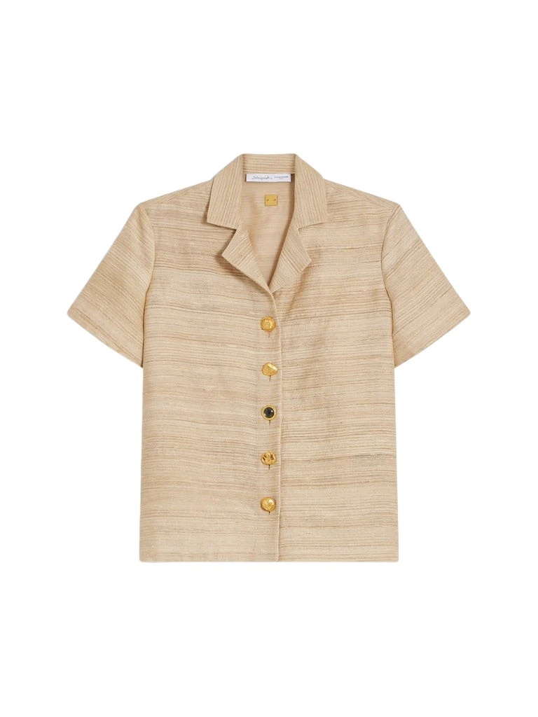 Schiaparelli-Tussah-Short-Sleeved-Shirt61637_nobg Schiaparelli Tussah Short-Sleeved Shirt Tops in Schiaparelli Authentic Luxury Fashion at Luxury Shoes