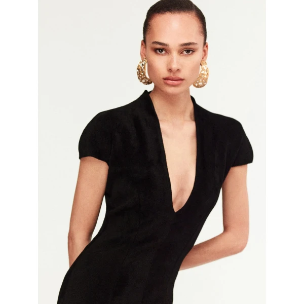 Schiaparelli Velvet-Effect Knitted Dress Dresses in Schiaparelli Authentic Luxury Fashion at Luxury Shoes 