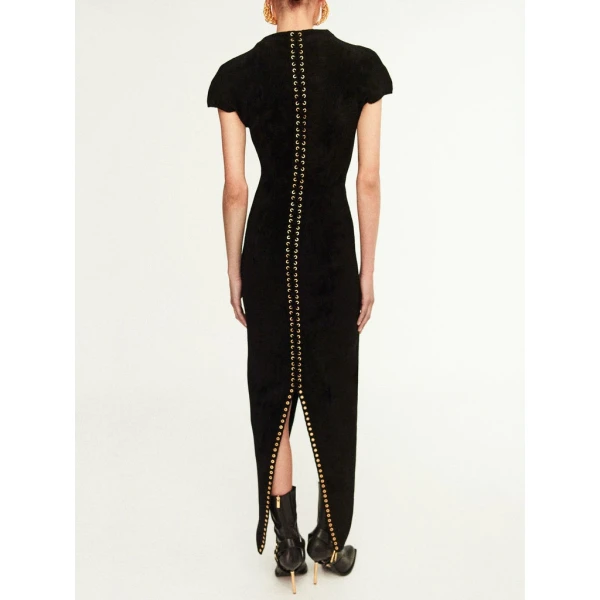 Schiaparelli Velvet-Effect Knitted Dress Dresses in Schiaparelli Authentic Luxury Fashion at Luxury Shoes 