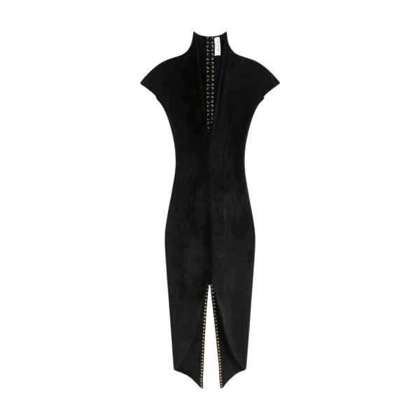 Schiaparelli Velvet-Effect Knitted Dress Dresses in Schiaparelli Authentic Luxury Fashion at Luxury Shoes 