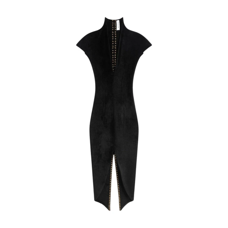 Schiaparelli Velvet-Effect Knitted Dress Dresses in Schiaparelli Authentic Luxury Fashion at Luxury Shoes 