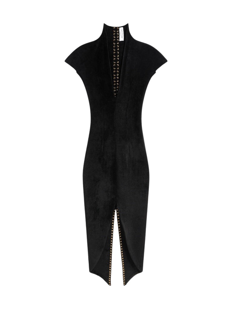 Schiaparelli Velvet-Effect Knitted Dress Dresses in Schiaparelli Authentic Luxury Fashion at Luxury Shoes 