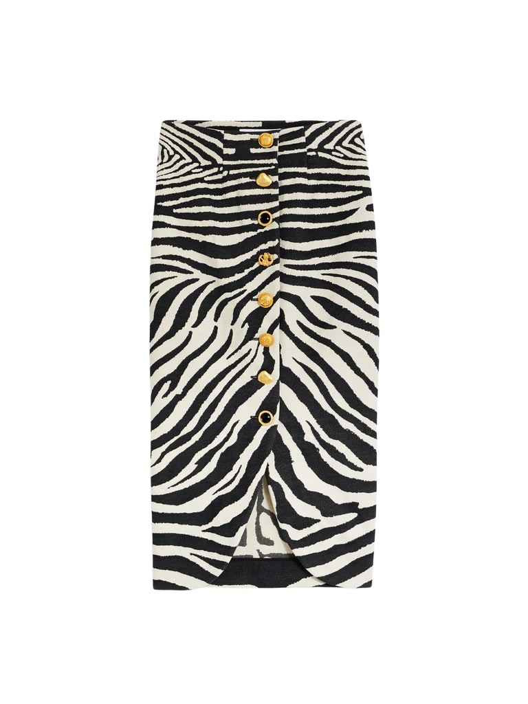 Schiaparelli Zebra Midi Skirt Skirts in Schiaparelli Authentic Luxury Fashion at Luxury Shoes 