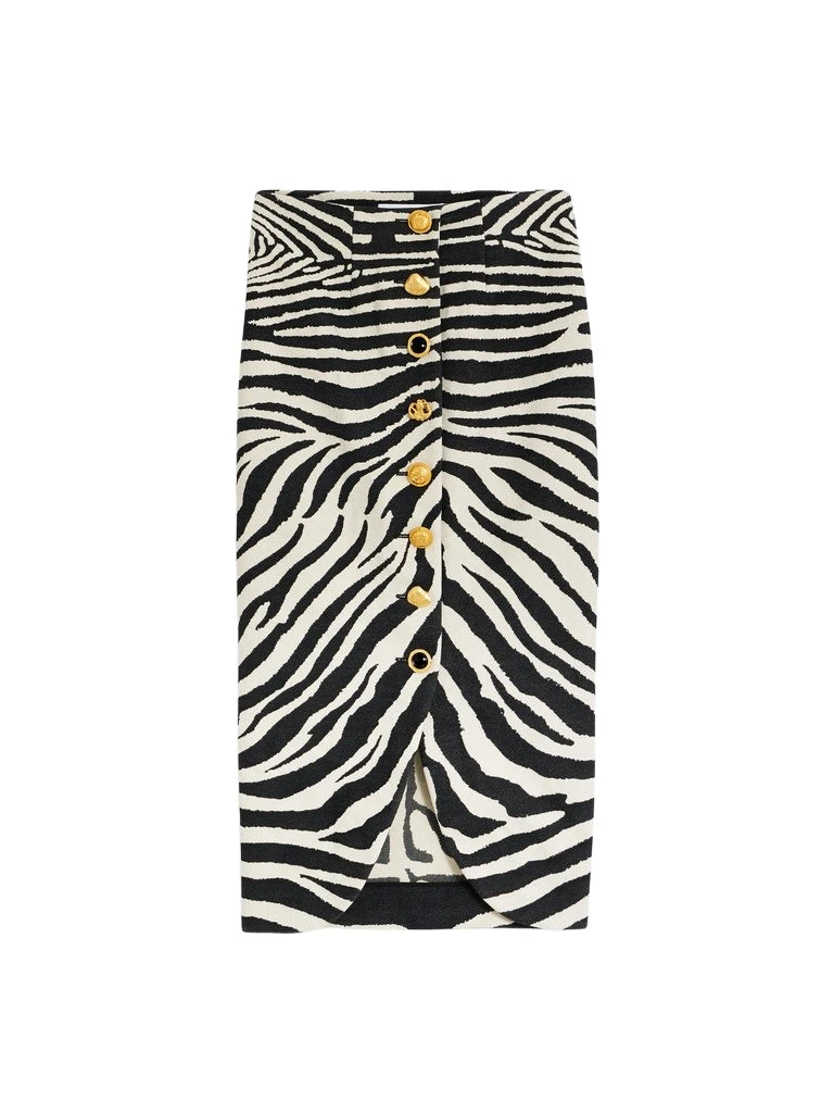 Schiaparelli-Zebra-Midi-Skirt12772_nobg Schiaparelli Zebra Midi Skirt Skirts in Schiaparelli Authentic Luxury Fashion at Luxury Shoes