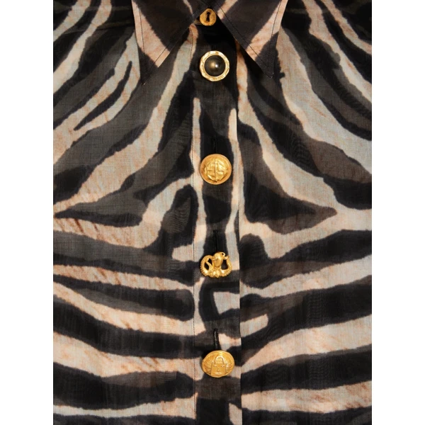 Schiaparelli Zebra Shirt Dress Dresses in Schiaparelli Authentic Luxury Fashion at Luxury Shoes 