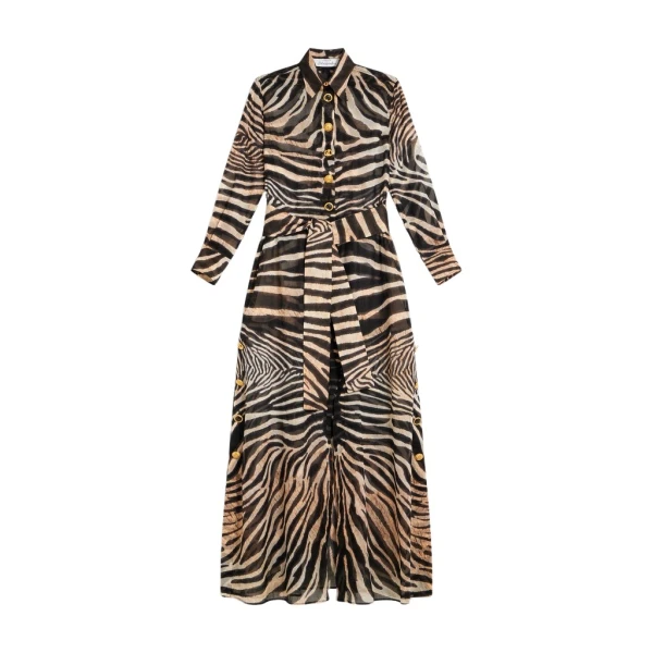 Schiaparelli Zebra Shirt Dress Dresses in Schiaparelli Authentic Luxury Fashion at Luxury Shoes 