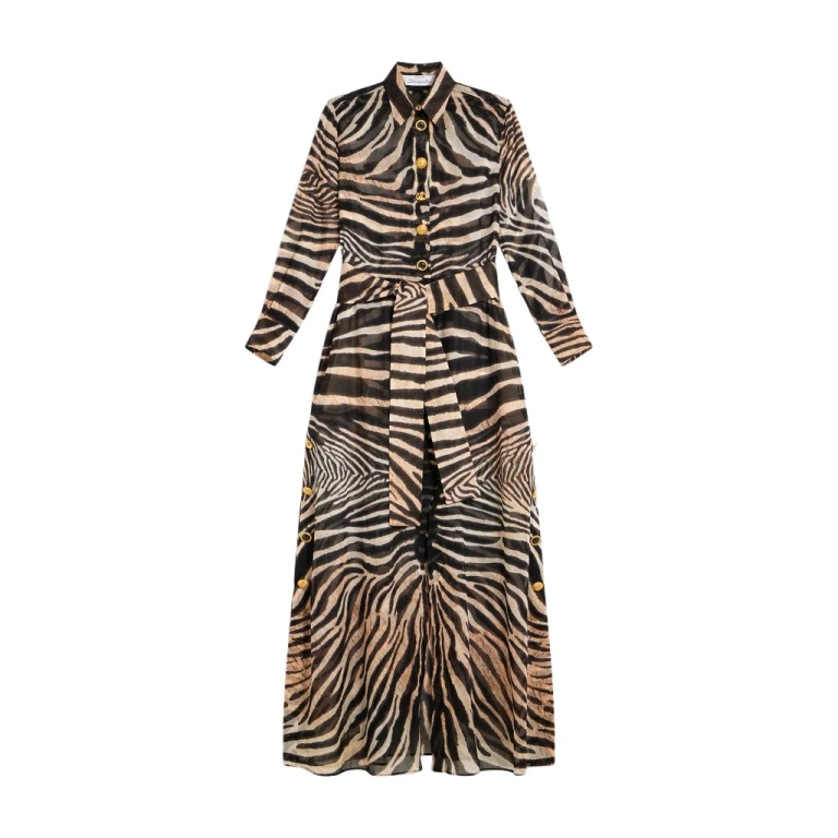 Schiaparelli Zebra Shirt Dress Dresses in Schiaparelli Authentic Luxury Fashion at Luxury Shoes 