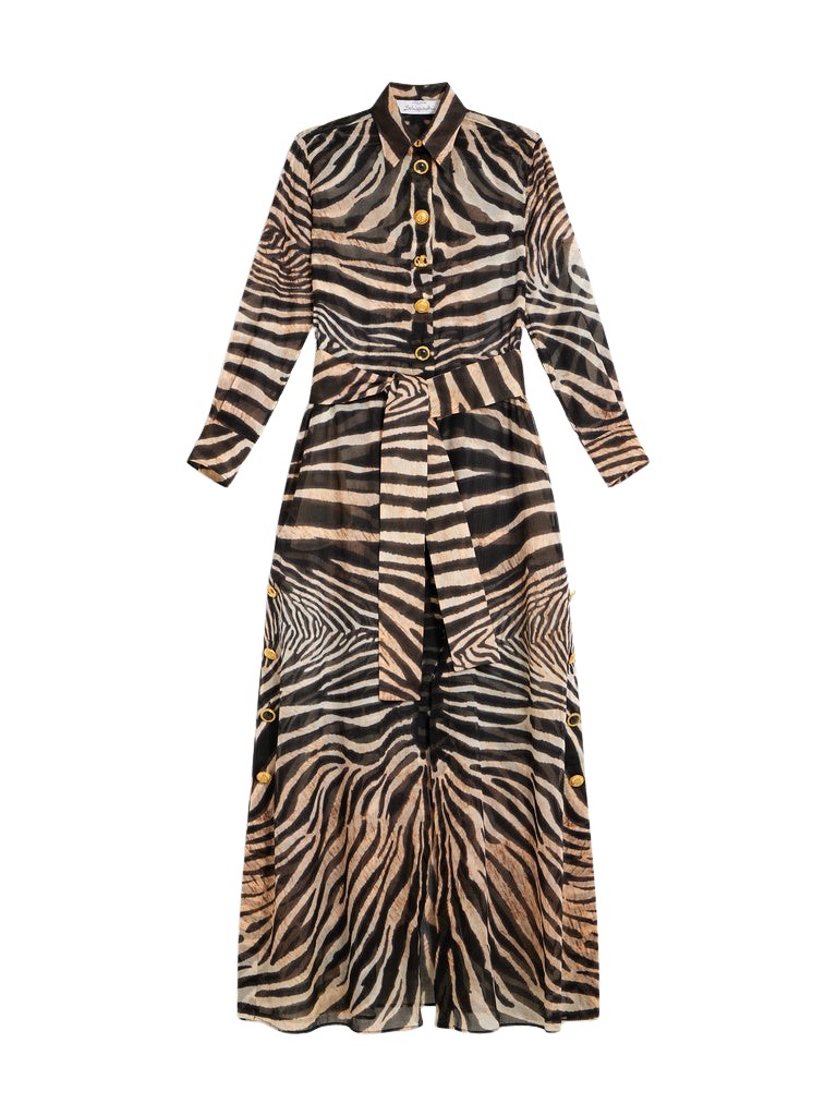 Schiaparelli Zebra Shirt Dress Dresses in Schiaparelli Authentic Luxury Fashion at Luxury Shoes 