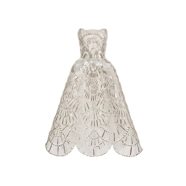 Oscar de la Renta Sequin & Crystal Scallop Embroidered Gown - Oscar de la Renta Dresses - American Couture - Shop at Luxury Shoes 
