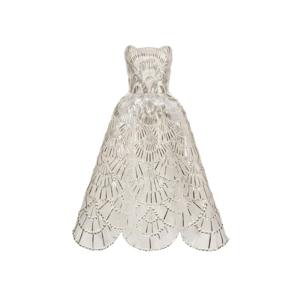 Oscar de la Renta Sequin & Crystal Scallop Embroidered Gown - Oscar de la Renta Dresses - American Couture - Shop at Luxury Shoes 