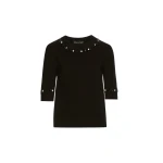 Oscar de la Renta Sequin Floret Trim Pullover - Oscar de la Renta Knitwear - American Couture - Shop at Luxury Shoes 