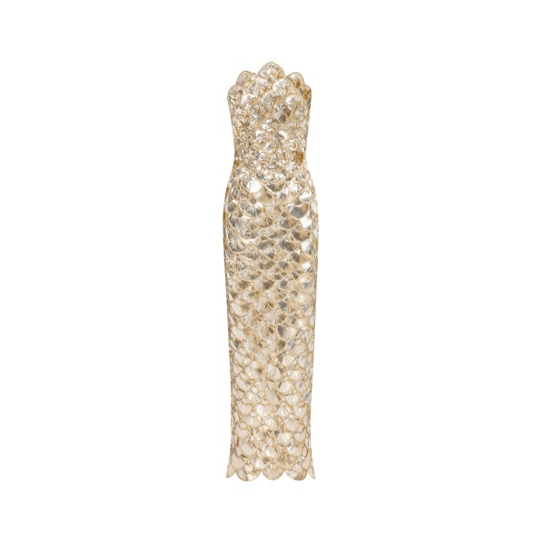 Oscar de la Renta Sequin Scallop Embroidered Gown - Oscar de la Renta Dresses - American Couture - Shop at Luxury Shoes 