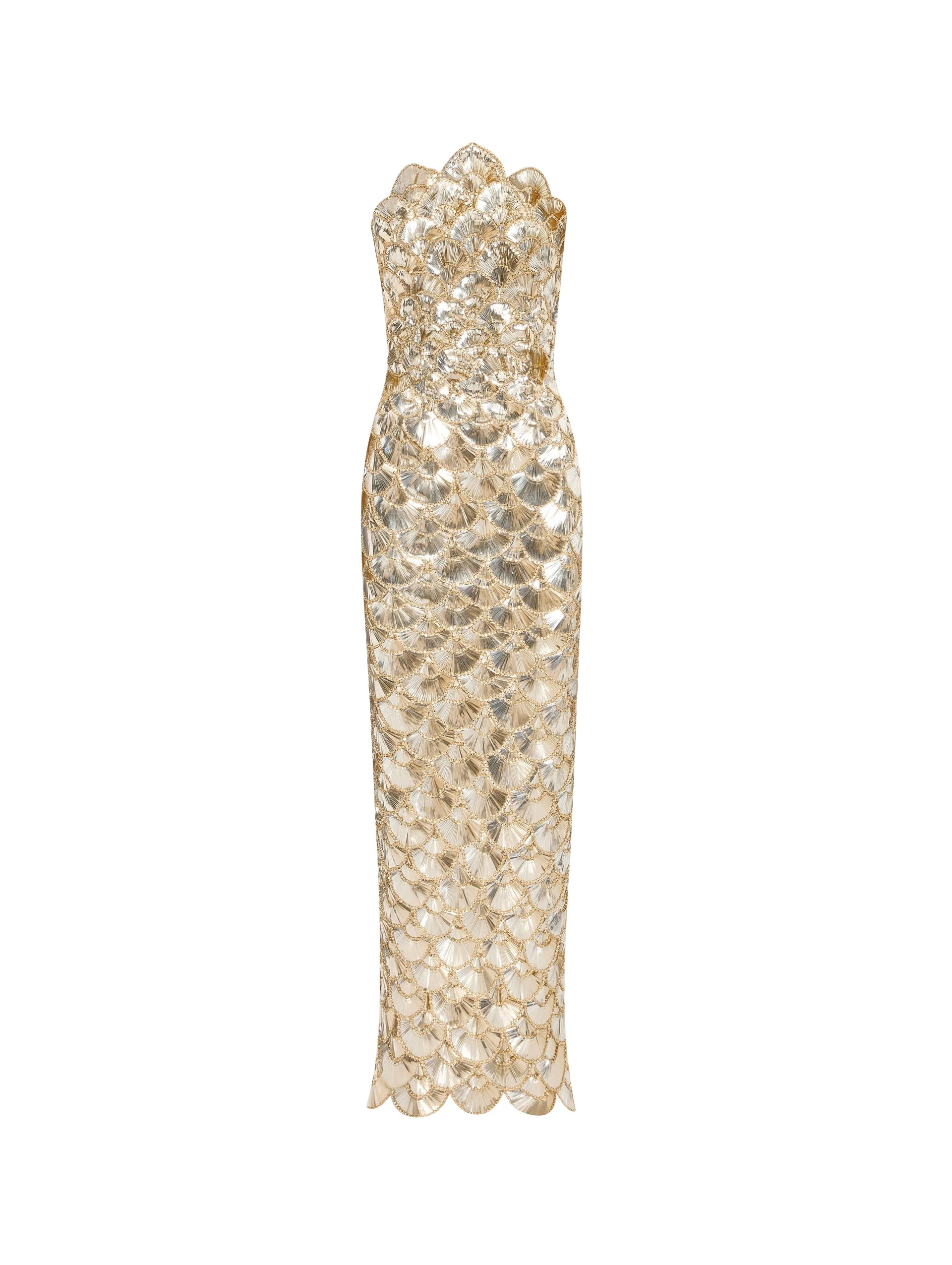 Sequin-Scallop-Embroidered-Gown-Oscar-de-la-Renta-Dresses11833_nobg Oscar de la Renta Sequin Scallop Embroidered Gown - Oscar de la Renta Dresses - American Couture - Shop at Luxury Shoes
