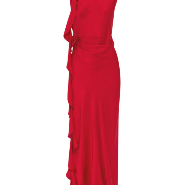 Shona Joy Agnes Draped Ruffle Maxi Dress