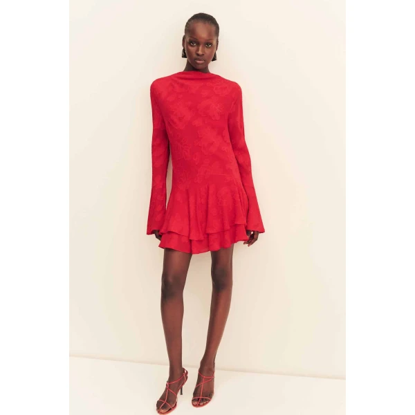 Shona Joy Bowery Long Sleeve Ruffle Mini Dress - Shona Joy Dresses - Australian Designer Fashion at Luxury Shoes 