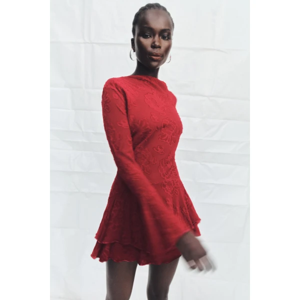 Shona Joy Bowery Long Sleeve Ruffle Mini Dress - Shona Joy Dresses - Australian Designer Fashion at Luxury Shoes 