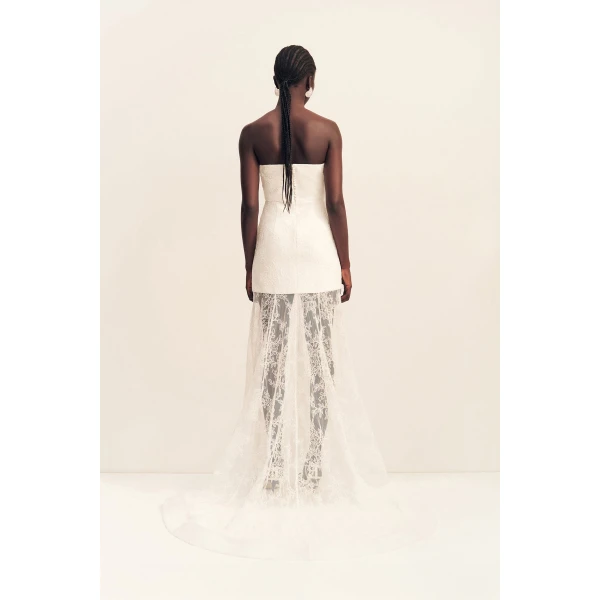 Shona Joy Elysian Hand Crafted Strapless Lace Gown - Shona Joy Dresses - Australian Designer Fashion at Luxury Shoes 