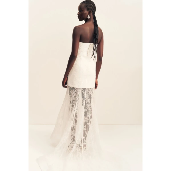 Shona Joy Elysian Hand Crafted Strapless Lace Gown - Shona Joy Dresses - Australian Designer Fashion at Luxury Shoes 
