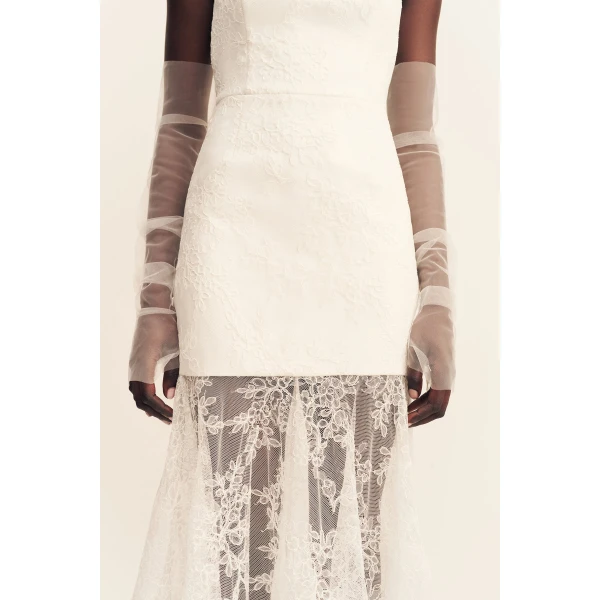 Shona Joy Elysian Hand Crafted Strapless Lace Gown - Shona Joy Dresses - Australian Designer Fashion at Luxury Shoes 