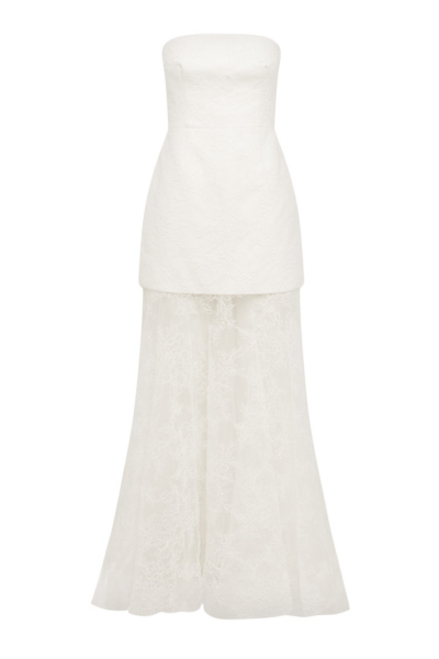 Shona Joy Elysian Hand Crafted Strapless Lace Gown - Shona Joy Dresses - Australian Designer Fashion at Luxury Shoes 