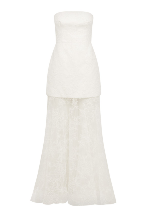 Shona Joy Elysian Hand Crafted Strapless Lace Gown - Shona Joy Dresses - Australian Designer Fashion at Luxury Shoes 