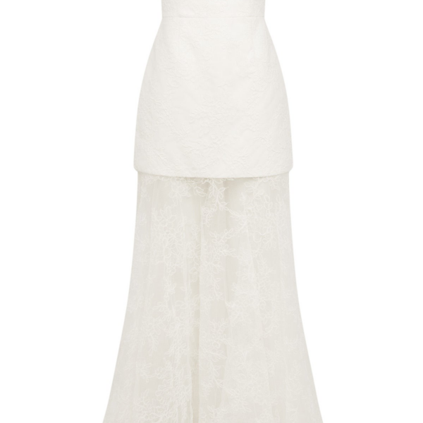 Shona Joy Elysian Hand Crafted Strapless Lace Gown